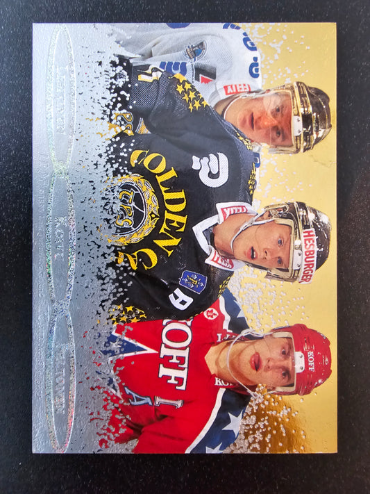 1995-96 Sisu Limited Platinum Power - Saku Koivu - Jere Lehtinen - Ville Peltonen /720 Numeroimaton