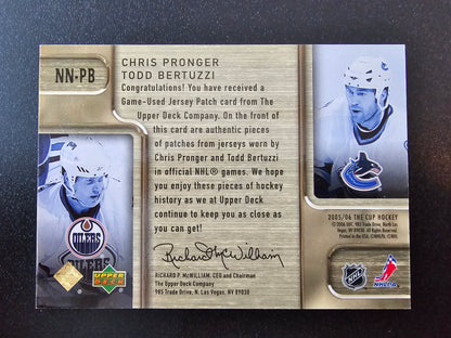2005-06 Upper Deck The Cup - Noble Numbers - Chris Pronger / Todd Bertuzzi #NN-PB /44