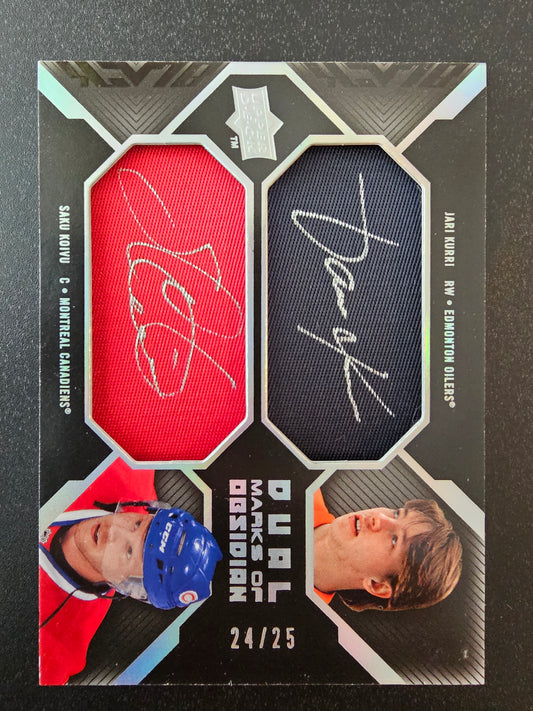 2008-09 Upper Deck UD Black - Dual Marks of Obsidian Jari Kurri / Saku Koivu #MO2-KK /25