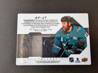 2019-20 Upper Deck Trilogy - Auto Focus Autographs - Joe Thornton #AF-JT