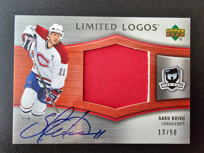 2005-06 Upper Deck The Cup Limited Logos Autographs Saku Koivu #LL-SK /50