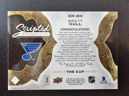 2016-17 Upper Deck The Cup - Scripted Materials - Brett Hull #SM-BH /35