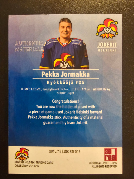 2015-16 Sereal Jokerit Authentic Materials Sticks - Pekka Jormakka #JOK-STI-013 /30