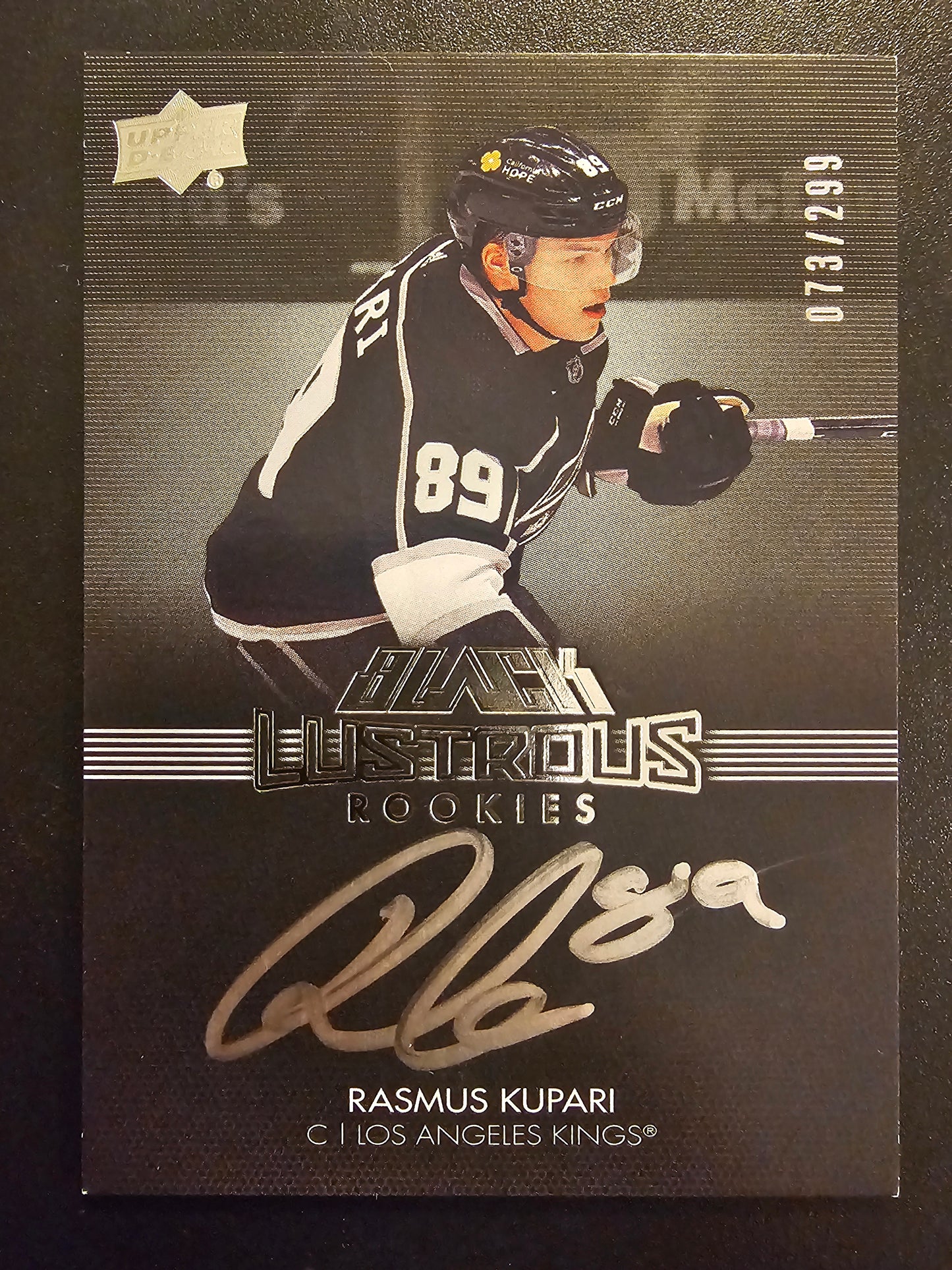 2021-22 Upper Deck SPx - UD Black Lustrous Rookie Signatures - Rasmus Kupari #LRS-RK /299 RY