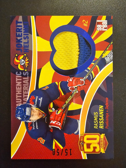 2017-18 Cereal Jokerit Authentic Materials - Rasmus Rissanen #JOK-JER-004 /50