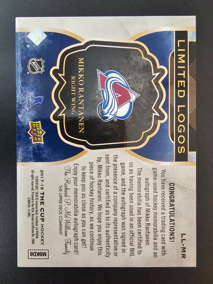 2017-18 Upper Deck The Cup - Limited Logos Autographs - Mikko Rantanen #LL-MR /50