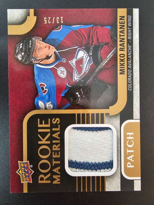 2015-16 Upper Deck - Rookie Materials Patch -  Mikko Rantanen #RM-MR /25 RY