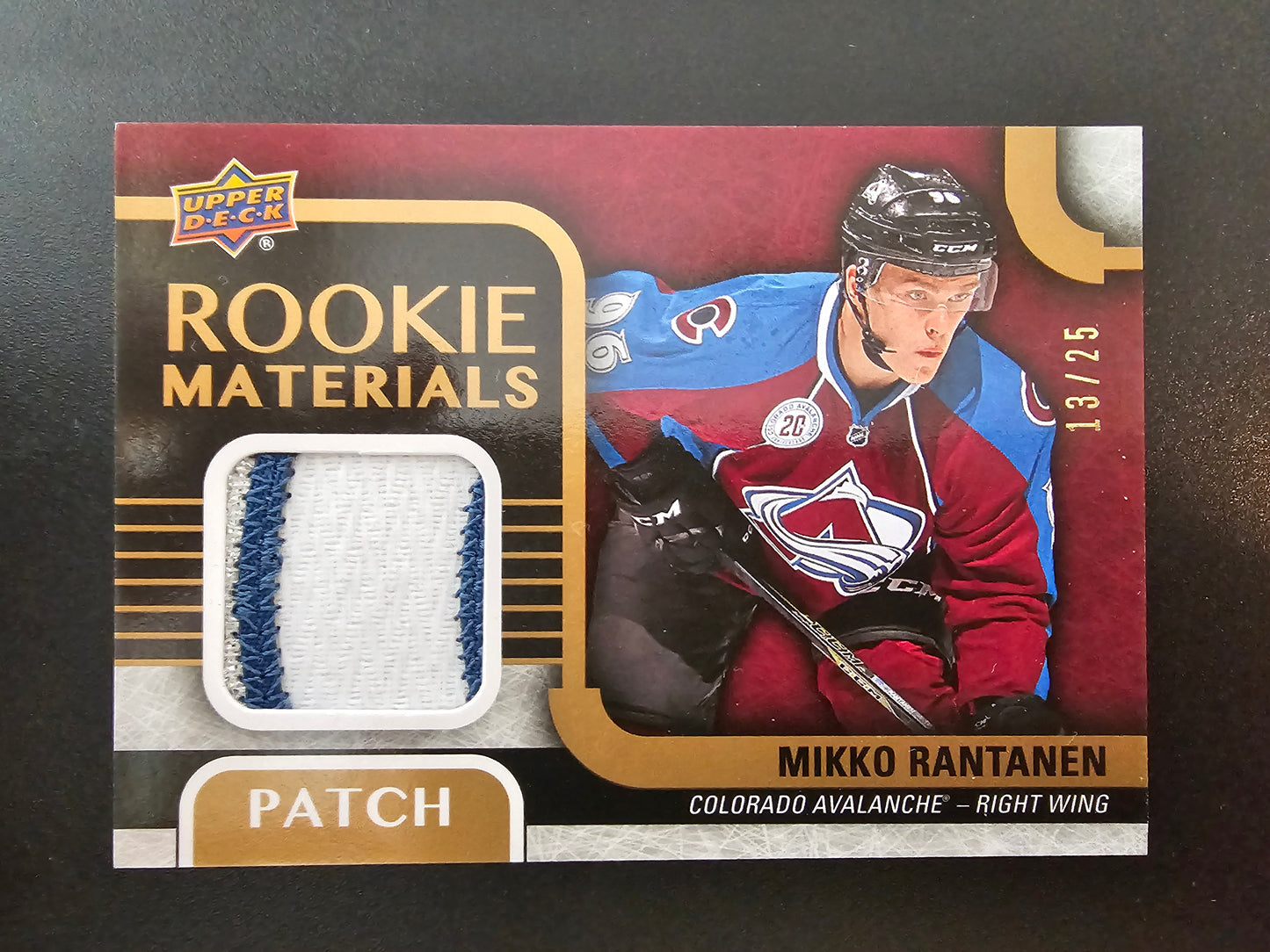 2015-16 Upper Deck - Rookie Materials Patch - Mikko Rantanen #RM-MR /25 RY