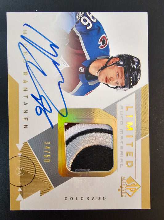 2018-19 Upper Deck SP Authentic - Limited Auto Material  Mikko Rantanen #29 /50