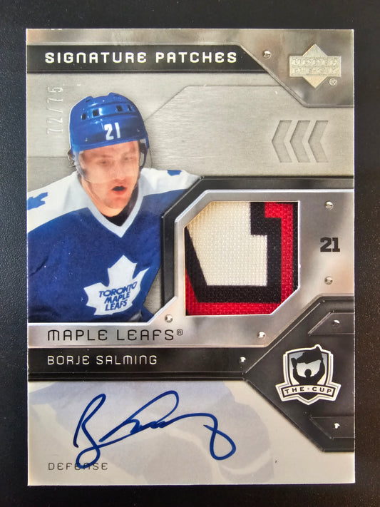 2006-07 Upper Deck The Cup - Signature Patches - Borje Salming #SP-SA /75