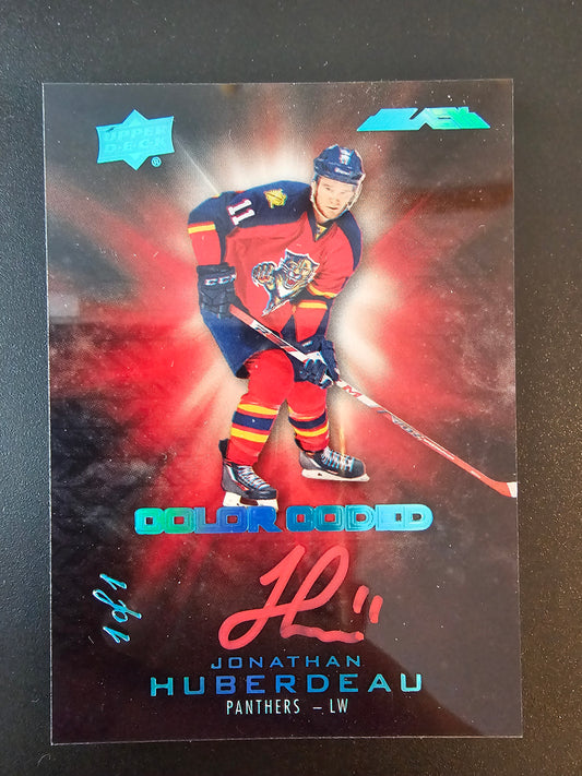 2016-17 UD Black - Color Coded Signatures Black - Jonathan Huberdeau #CO-JH 1of1