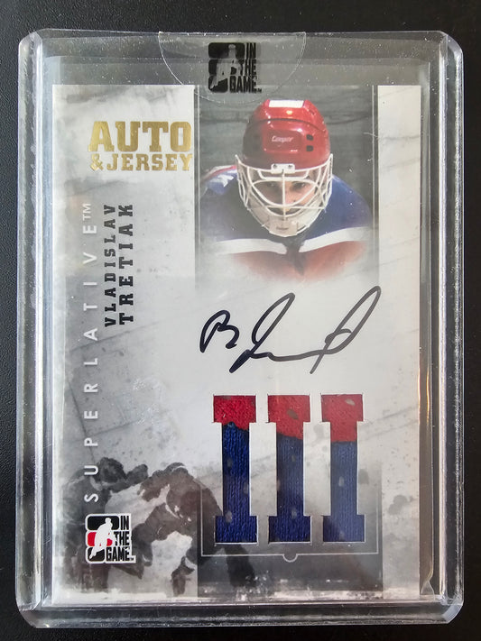 2012-13 In the Game Superlative Volume 3 - Auto & Jersey Gold - Vladislav Tretiak #AJ-VT /10