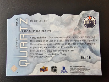 2021-22 Upper Deck Allure - Quartz - Blue Autographs - Leon Draisaitl #AQ-LD /10