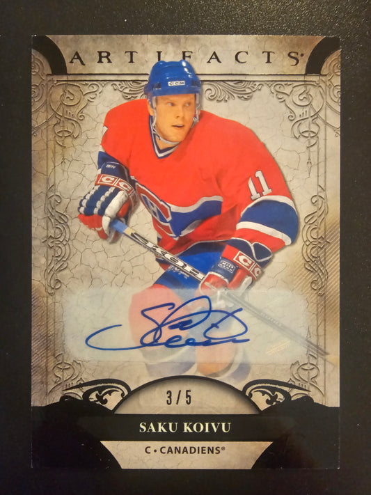 2020-21 Upper Deck Artifacts - Black Legends Autograph - Saku Koivu #154 /5