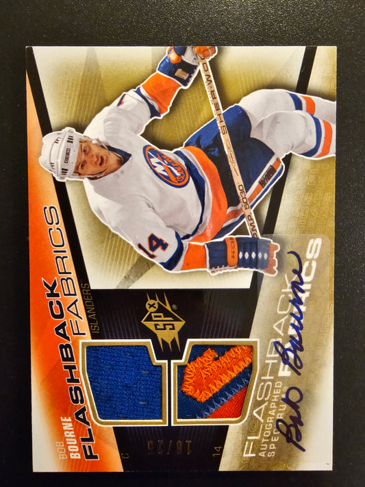 2008-09 Upper Deck SPx Flashback Fabrics Autographs - Bob Bourne #227 /25
