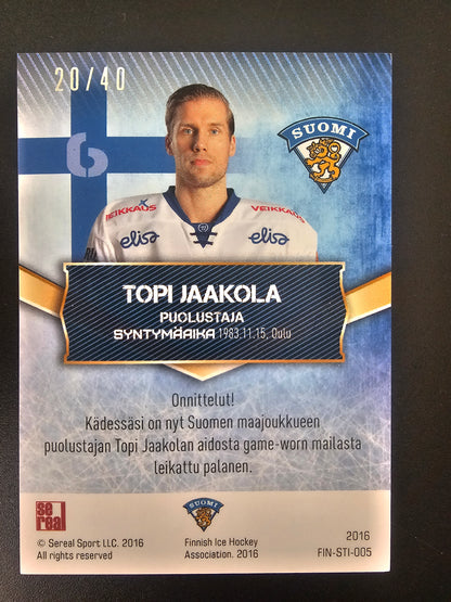 2016 Cereal Team Finland Sticks - Topi Jaakola #FIN-STI-005 /40
