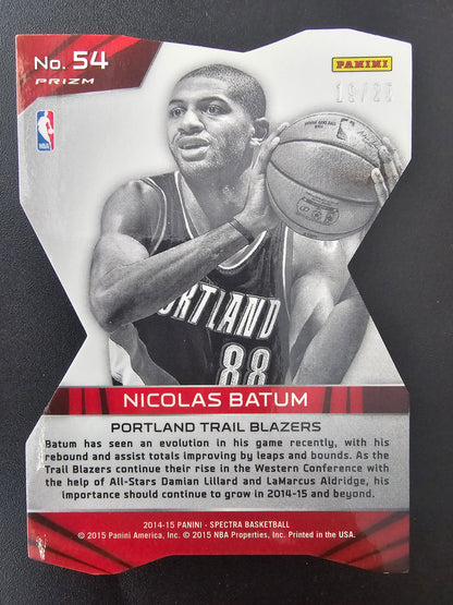 2014-15 Panini Spectra - Red Die-Cut Prizm - Nicolas Batum #54 /25