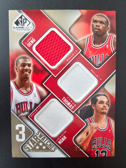 2009-10 Upper Deck SP Game Used - 3 Star Swatches - Level 1 - Luol Deng / Tyrus Thomas / Joakim Noah #3S-TSN #3S-BIM /125