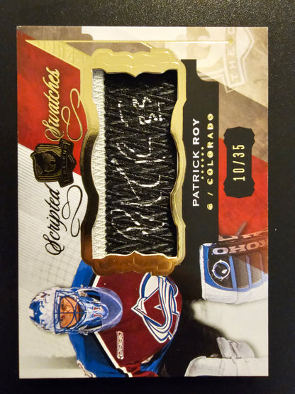 2015-16 Upper Deck The Cup - Scripted Swatches - Patrick Roy #SW-RO /35