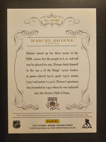 2013-14 Panini National Treasures - Century Materials - Marcel Dionne #CM-MD /99
