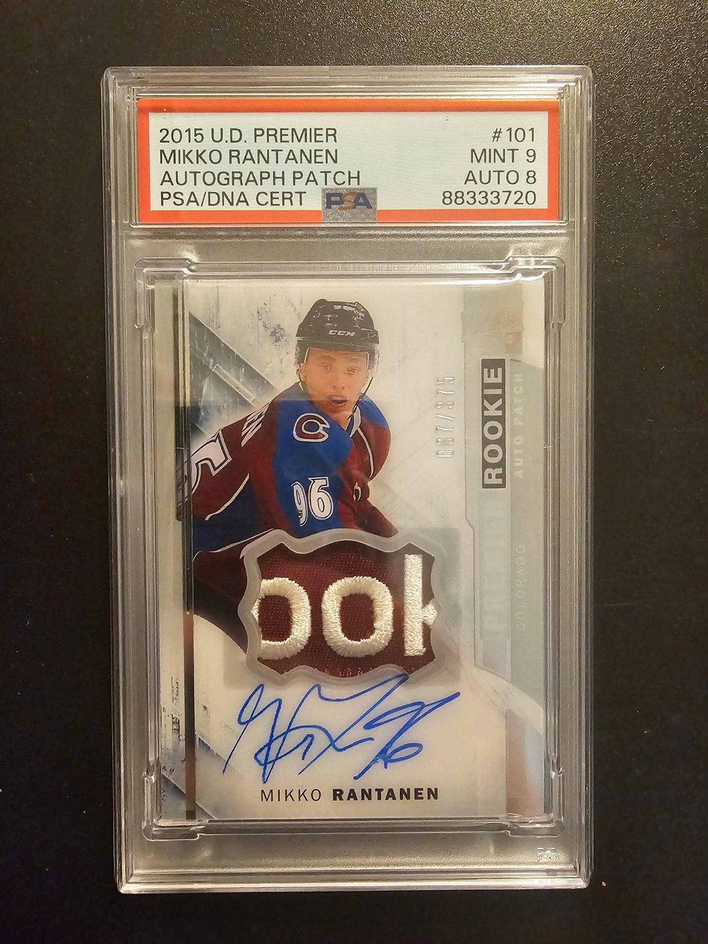 2015-16 Upper Deck Premier - RPA Mikko Rantanen #101 /375 PSA 9 Auto 8 RC