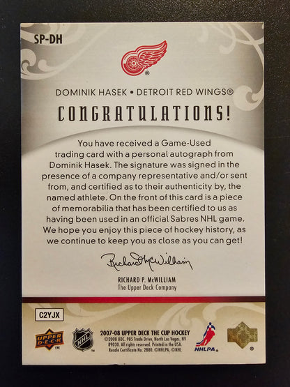 2007-08 Upper Deck The Cup - Signature Patches - Dominik Hasek #SP-DH /25