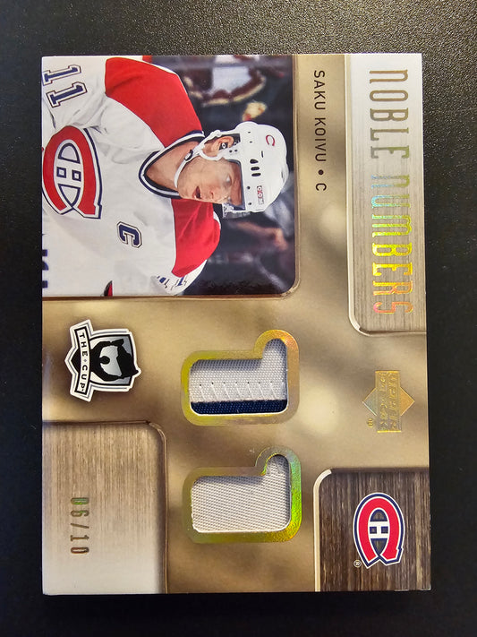 2005-06 Upper Deck The Cup - Dual-Sided Noble Numbers - Saku Koivu / Jose Theodore #DNN-KT /10