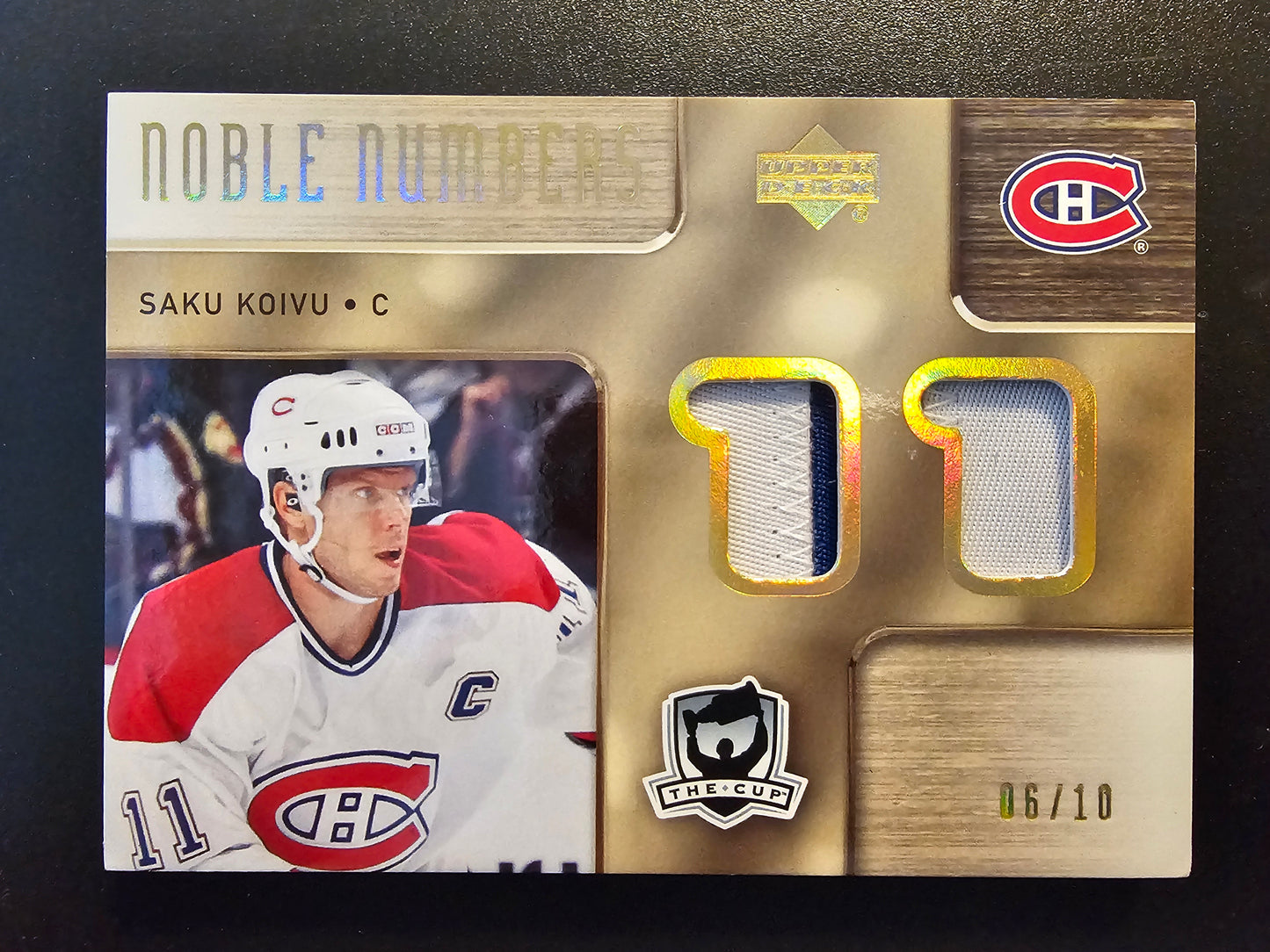 2005-06 Upper Deck The Cup - Dual-Sided Noble Numbers - Saku Koivu / Jose Theodore #DNN-KT /10