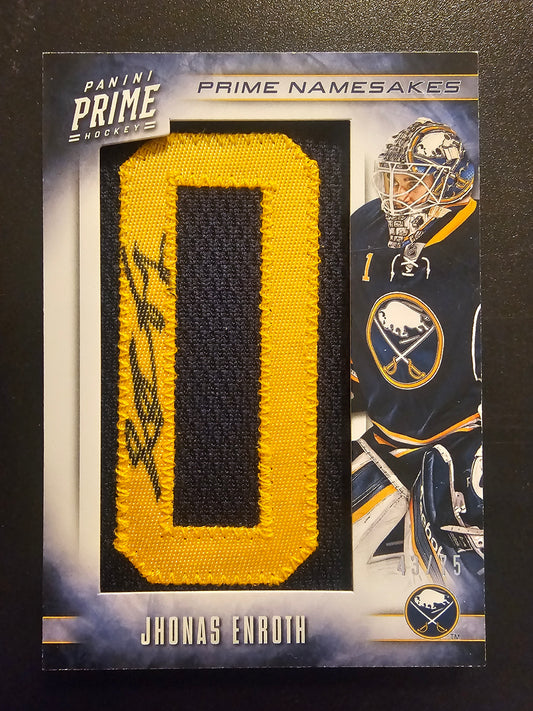 2012-13 Panini Prime - Prime Namesakes - Jhonas Enroth #28 /75