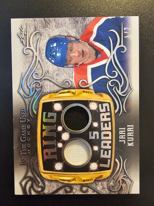 2020-21 Leaf In the Game Used - Ring Leaders Relics - Silver - Jari Kurri #RL-14 /2