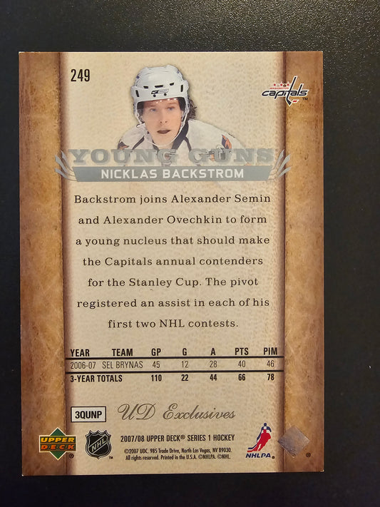2007-08 Upper Deck - UD Exclusives - Young Guns - Nicklas Backstrom #249 /100 RC