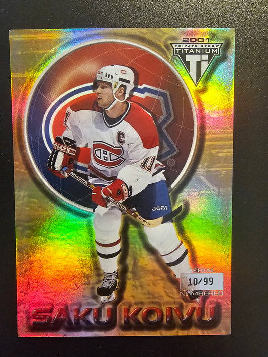 2000-01 Pacific Private Stock Titanium - Gold - Saku Koivu #47 /99