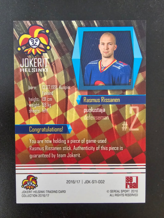 2016-17 Sereal Jokerit Stick - Rasmus Rissanen #JOK-STI-002 /50