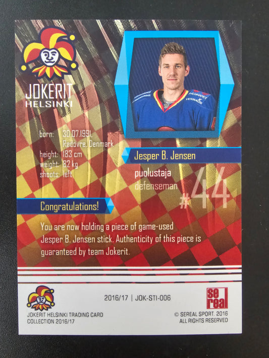 2016-17 Cereal Jokerit Stick - Jesper B. Jensen #JOK-STI-006 /50