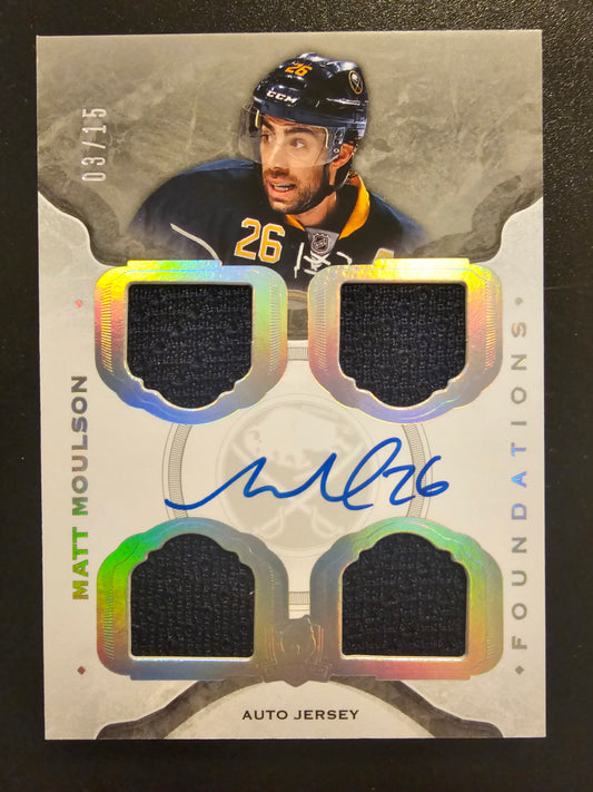 2014-15 Upper Deck The Cup - Cup Foundations Quad - Jerseys Autographs - Matt Moulson #CF-MM /15