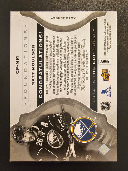 2014-15 Upper Deck The Cup - Cup Foundations Quad - Jerseys Autographs - Matt Moulson #CF-MM /15