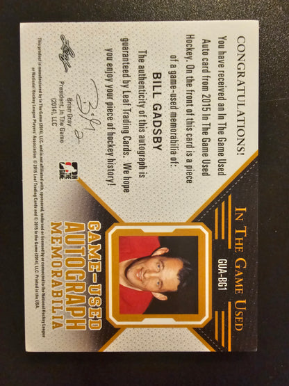 2014-15 In the Game Used - Autograph Memorabilia - Silver - Bill Gadsby #GUA-BG1 /45