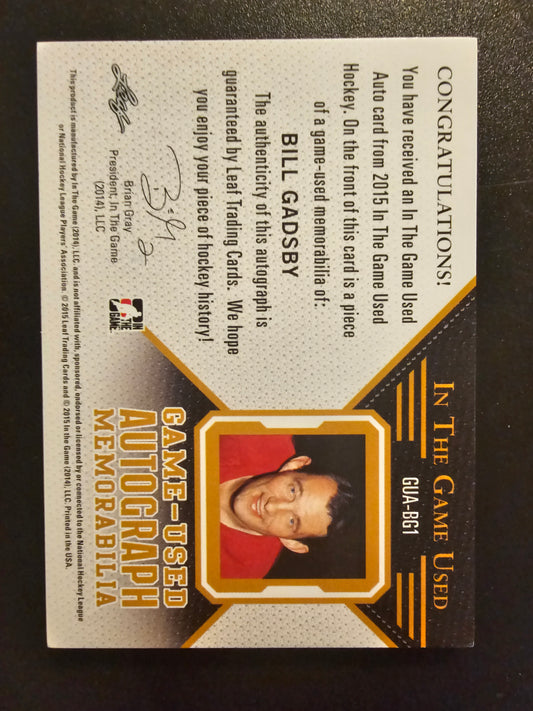 2014-15 In the Game Used - Autograph Memorabilia - Silver - Bill Gadsby #GUA-BG1 /45