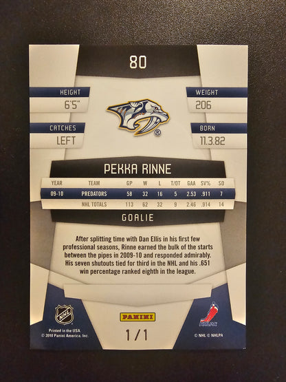 2010-11 Panini Certified - Platinum Black - Pekka Rinne #80 1of1