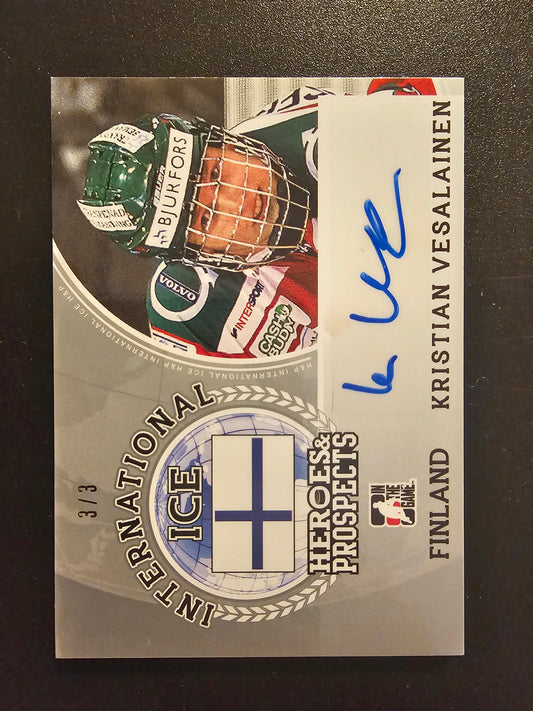 2016-17 Leaf In the Game Heroes & Prospects - International Ice - Silver - Kristian Vesalainen #II-KV1 /3 PRC