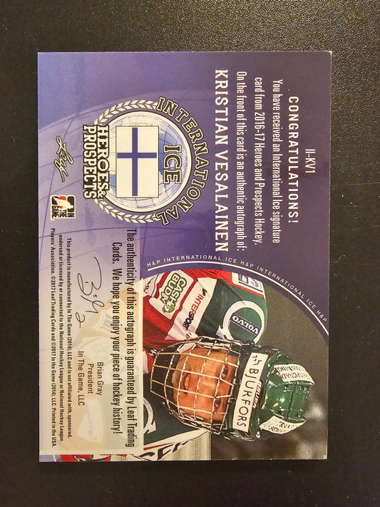 2016-17 Leaf In the Game Heroes & Prospects - International Ice - Silver - Kristian Vesalainen #II-KV1 /3 PRC
