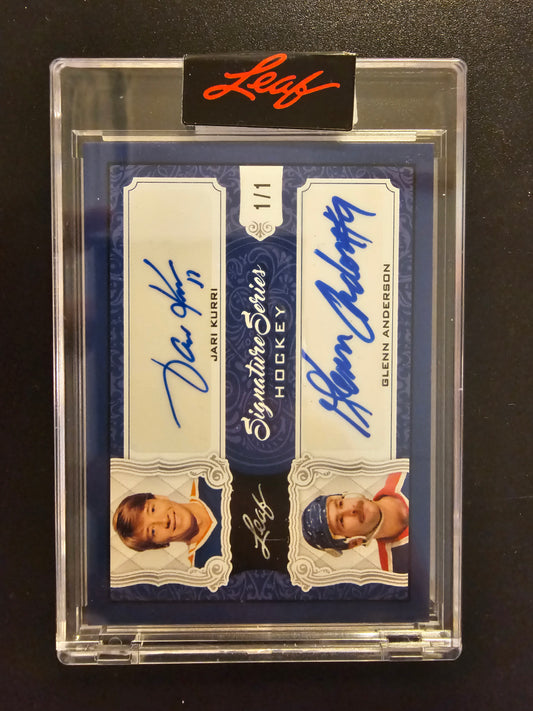 2021-22 Leaf Signature Series - Dual Signatures - Dark Blue - Jari Kurri / Glenn Anderson #SSD-06 1of1