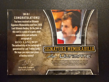 2016-17 Leaf Ultimate - Signature Memorabilia - Blue Spectrum - Rod Langway #SM-RL1 /4