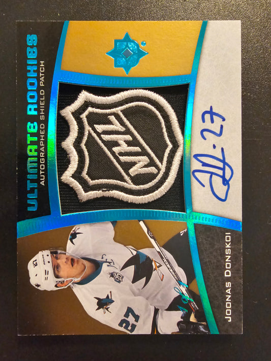 2015-16 Upper Deck Ultimate Collection - Spectrum Blue Shield Patch - Autographed Ultimate Rookies - Joonas Donskoi #60 1of1 RC