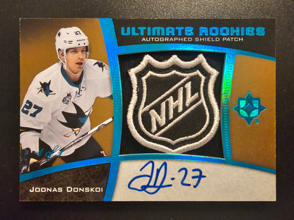 2015-16 Upper Deck Ultimate Collection - Spectrum Blue Shield Patch - Autographed Ultimate Rookies - Joonas Donskoi #60 1of1 RC