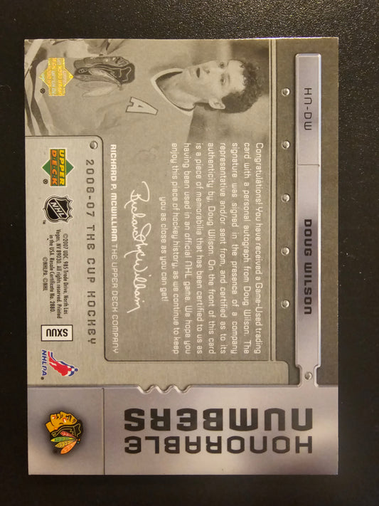 2006-07 Upper Deck The Cup - Honorable Numbers - Doug Wilson #HN-DW /24