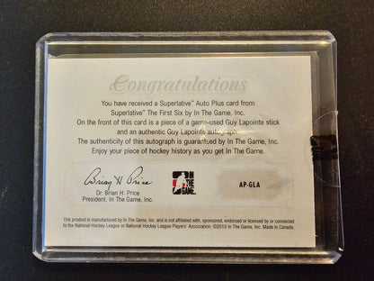 2013 In the Game Superlative The First Six - Superlative Auto Plus - Guy Lapointe #AP-GLA