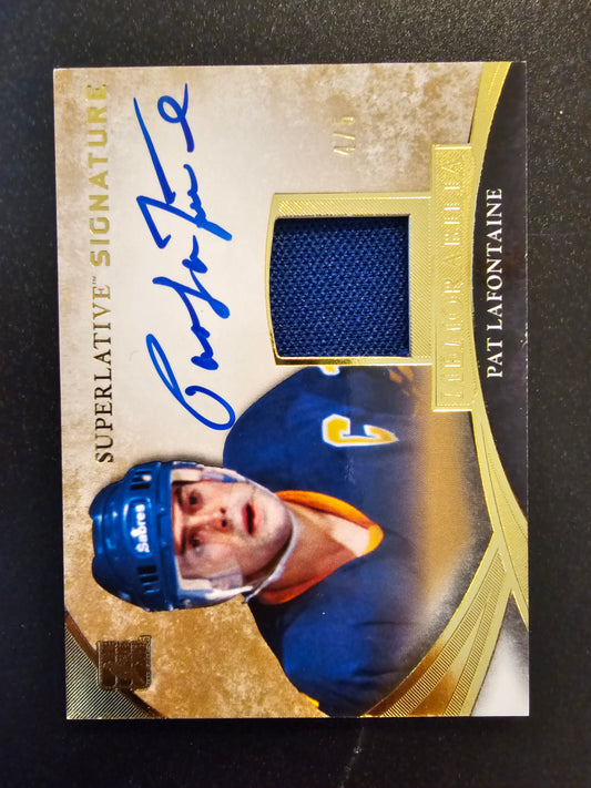 2015 Leaf In the Game Superlative - Signature Memorabilia - Gold - Pat Lafontaine #SSM-PLF /5