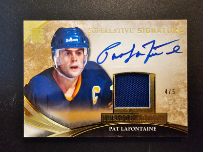 2015 Leaf In the Game Superlative - Signature Memorabilia - Gold - Pat Lafontaine #SSM-PLF /5