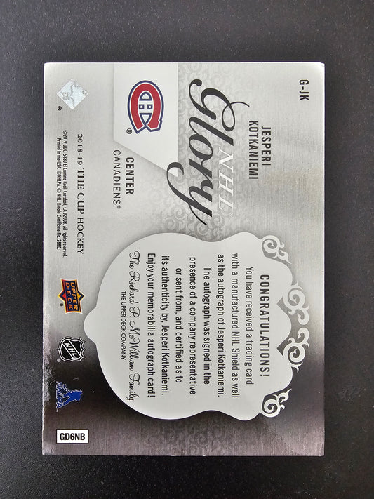 2018-19 Upper Deck The Cup - NHL Glory - Jesperi Kotkaniemi #G-JK /10 RY